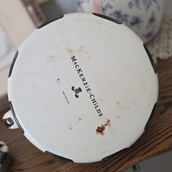 Mackenzie-Childs Courtly Check Tea Pot *damaged* - Picture 4 of 7